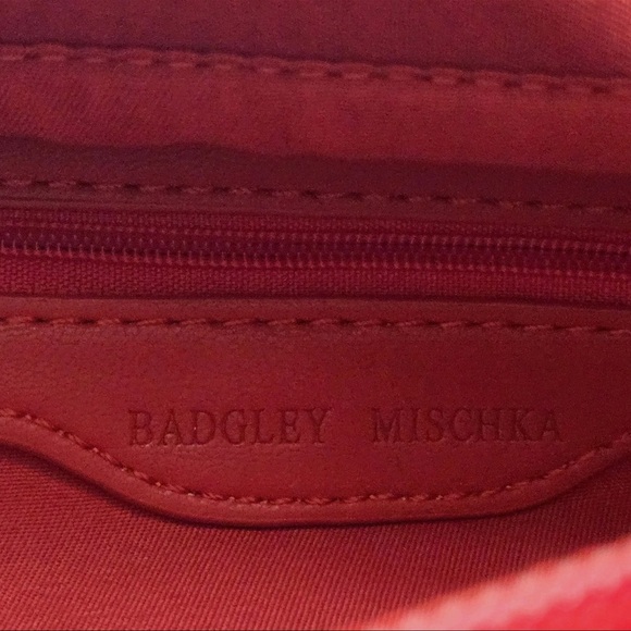 Badgley Mischka Red Ruched Leather Hobo - Picture 7 of 10